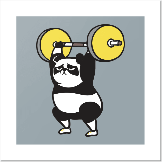 The snatch weightlifting Panda Wall Art by huebucket